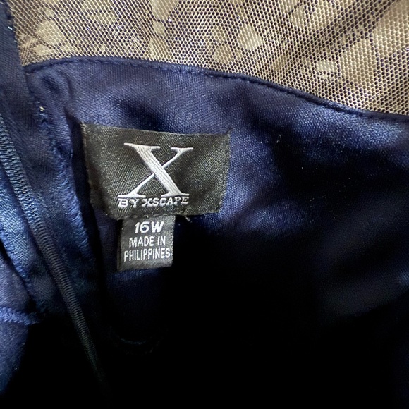 Xscape Navy Blue Lace Maxi Dress - Picture 2 of 4